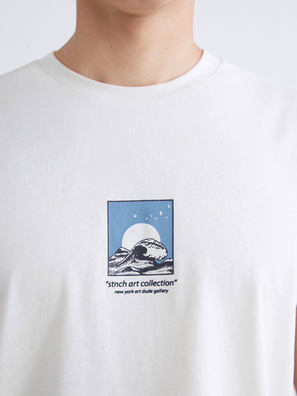 Yeşil Bisiklet Yaka Baskılı Penye Erkek Kolsuz Tişört-2