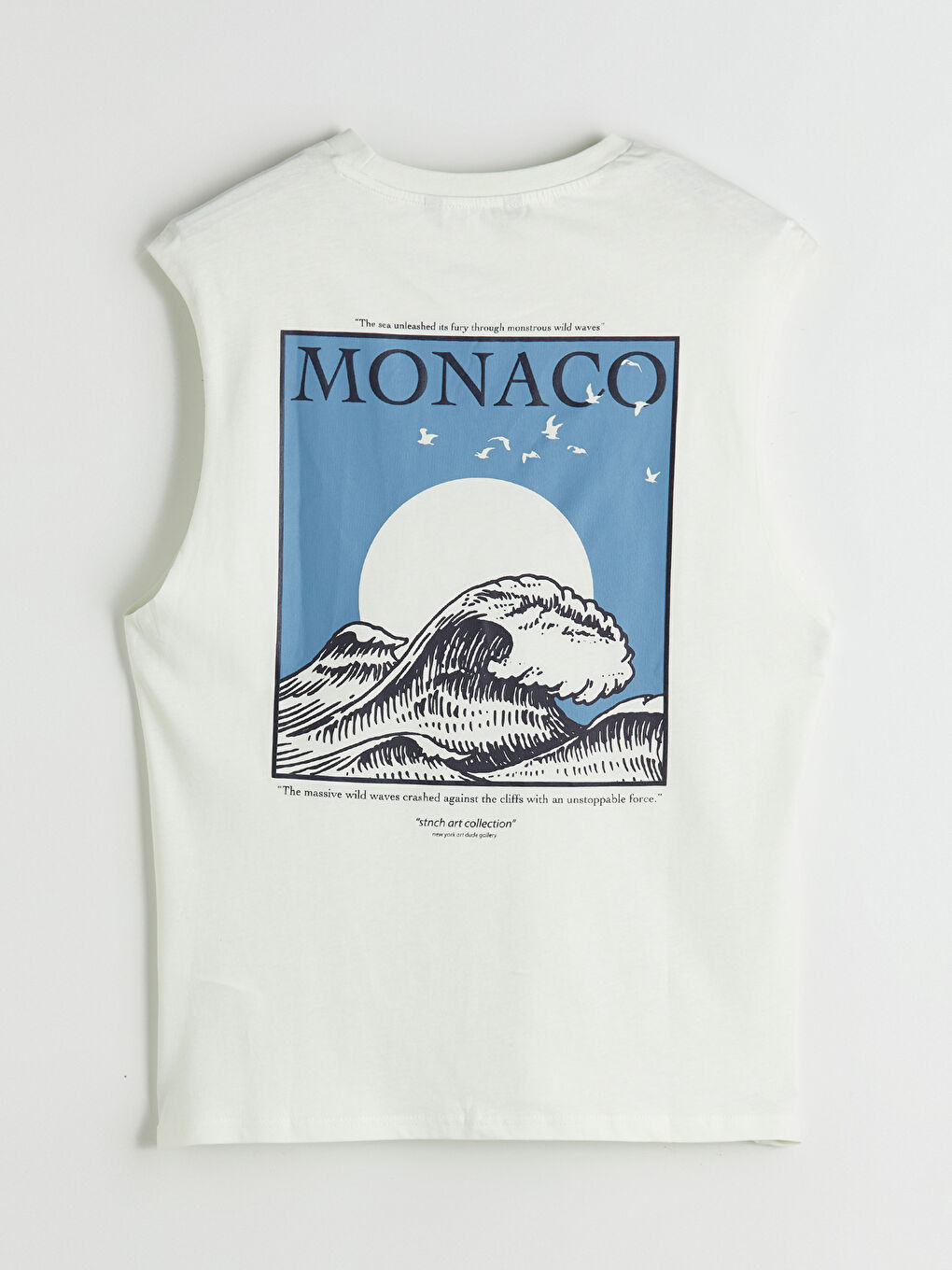 Yeşil Bisiklet Yaka Baskılı Penye Erkek Kolsuz Tişört-5