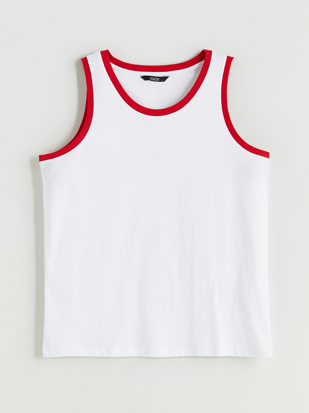 Ekru Bisiklet Yaka Erkek Kolsuz Tişört-4