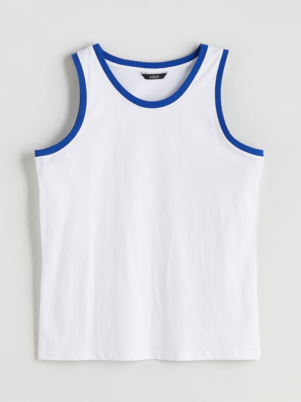 Ekru Bisiklet Yaka Erkek Kolsuz Tişört-4