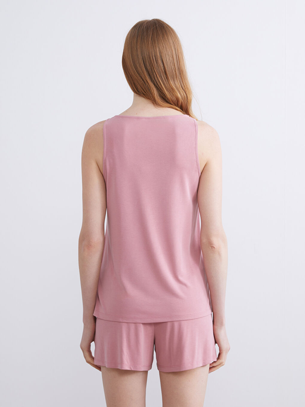 Pembe U Yaka Kadın Pijama Üstü-3