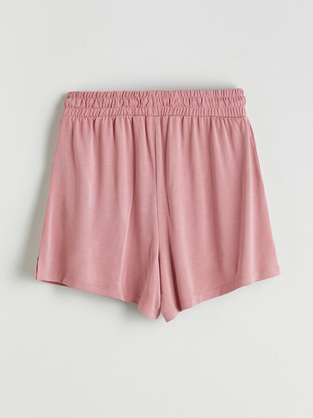 Pembe Beli Lastikli Kadın Şort Pijama Altı-5