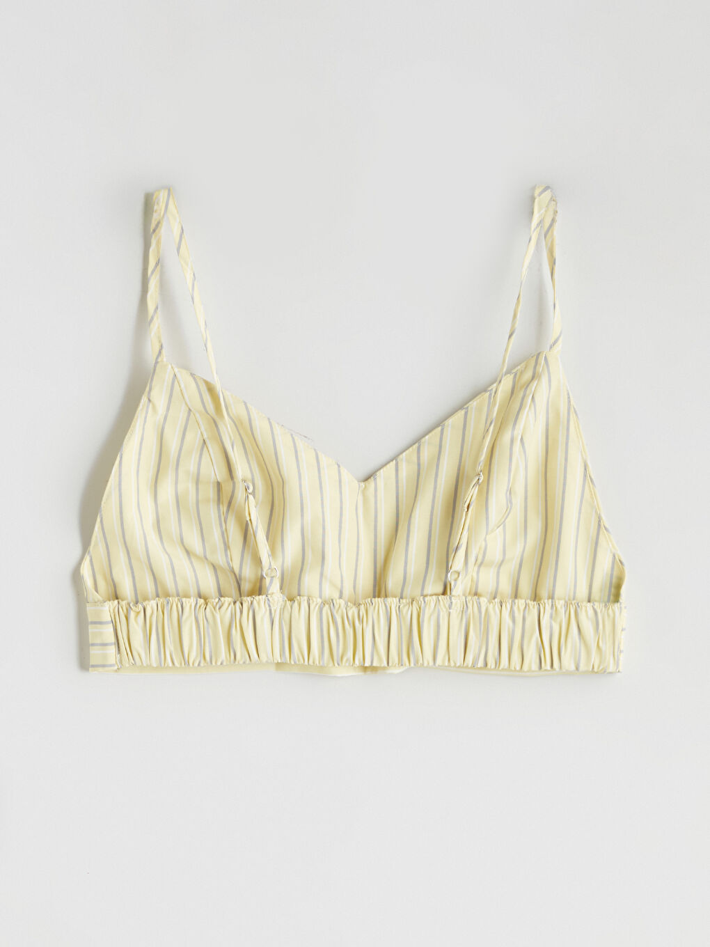 Sarı Çizgili Kadın Pijama Üstü ve Büstiyer 2'li-6