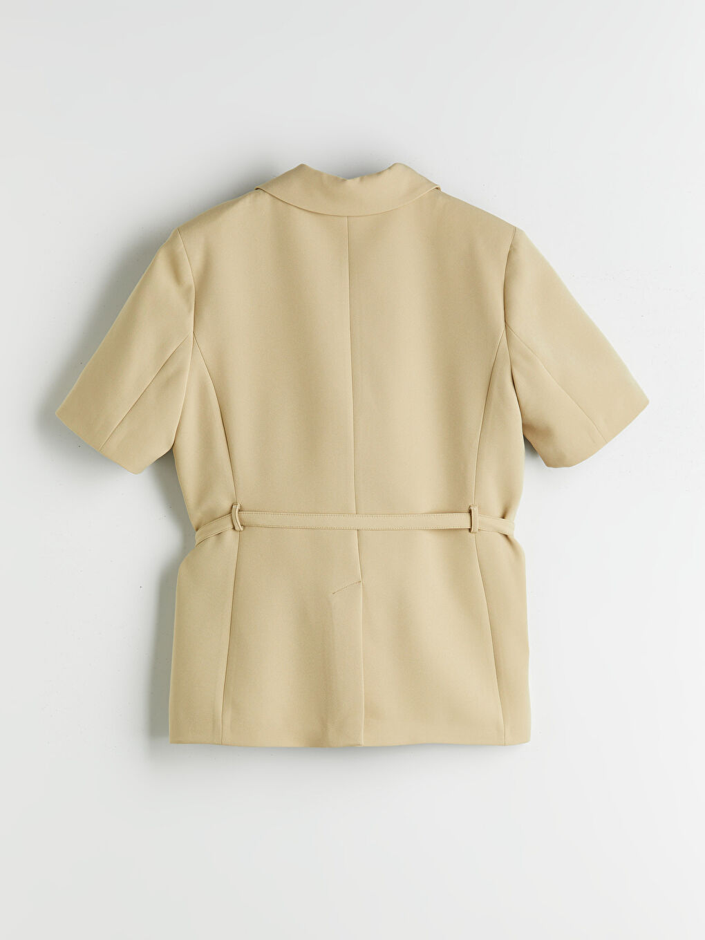 Haki Beli Kemerli Kadın Blazer Ceket-5