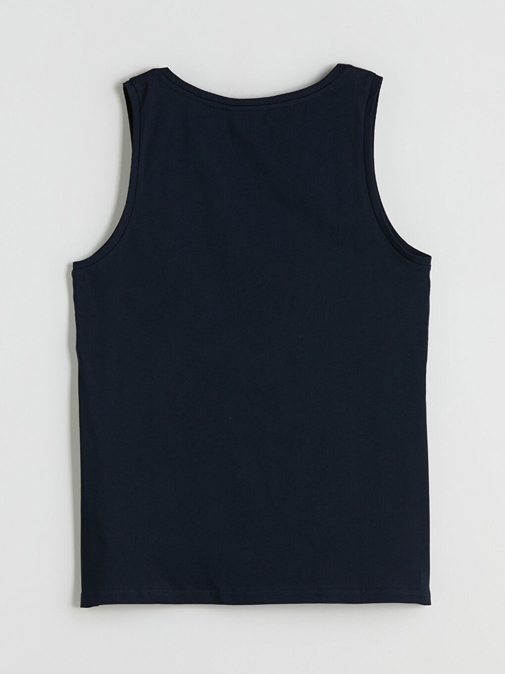 Lacivert Bisiklet Yaka Erkek Kolsuz Tişört-5