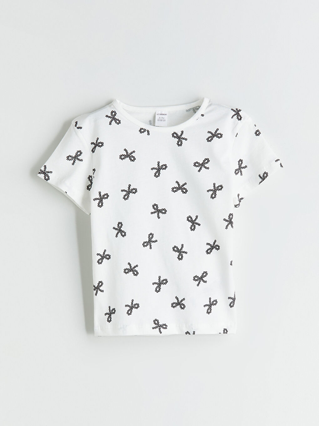 LCW Kids Crew Neck Ribbon Detailed Girls' T-Shirt 2 Pack -S5RY84Z1-LRA