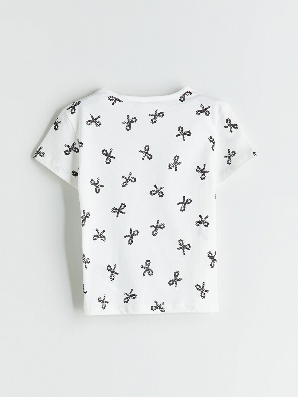 LCW Kids Crew Neck Ribbon Detailed Girls' T-Shirt 2 Pack -S5RY84Z1-LRA