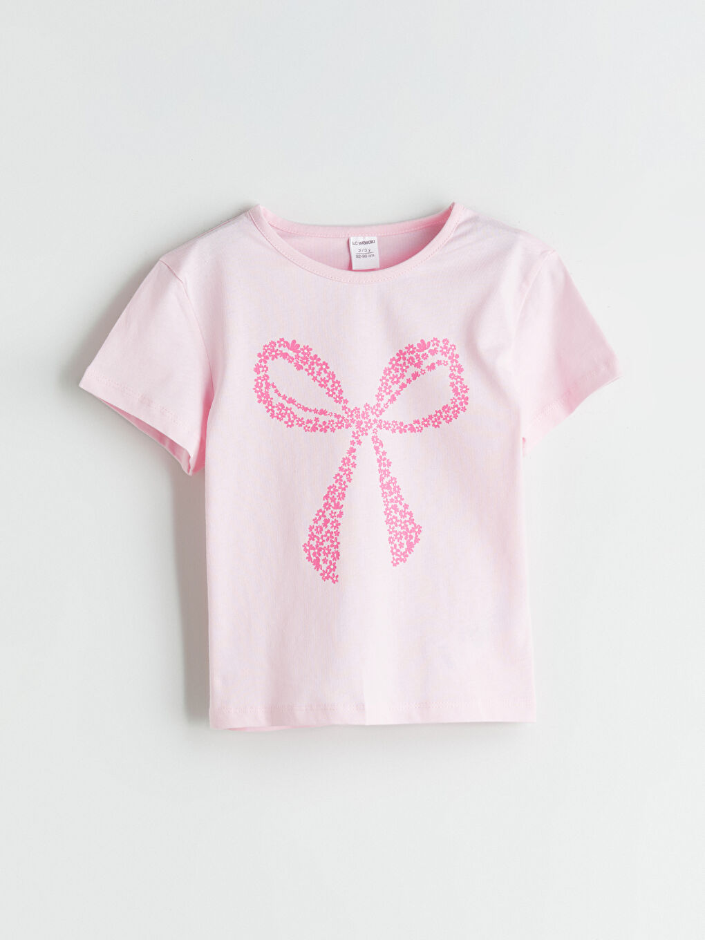 LCW Kids Crew Neck Ribbon Detailed Girls' T-Shirt 2 Pack -S5RY84Z1-LRA