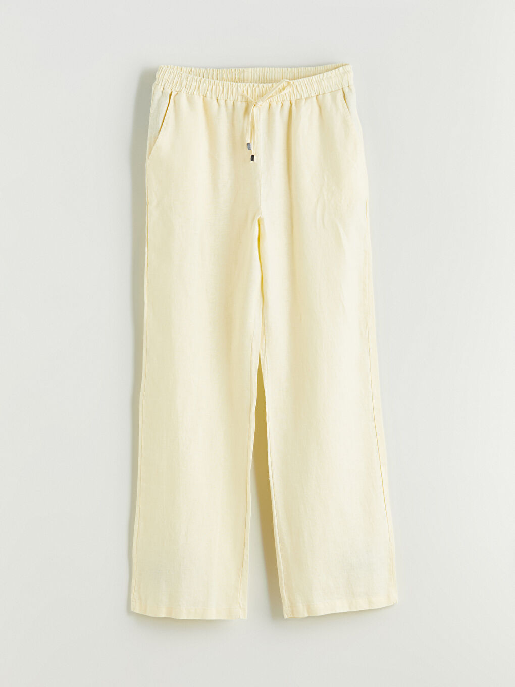 XSIDE 100% Linen Women's Elastic Waist Trousers -S5RY88Z8-CRK