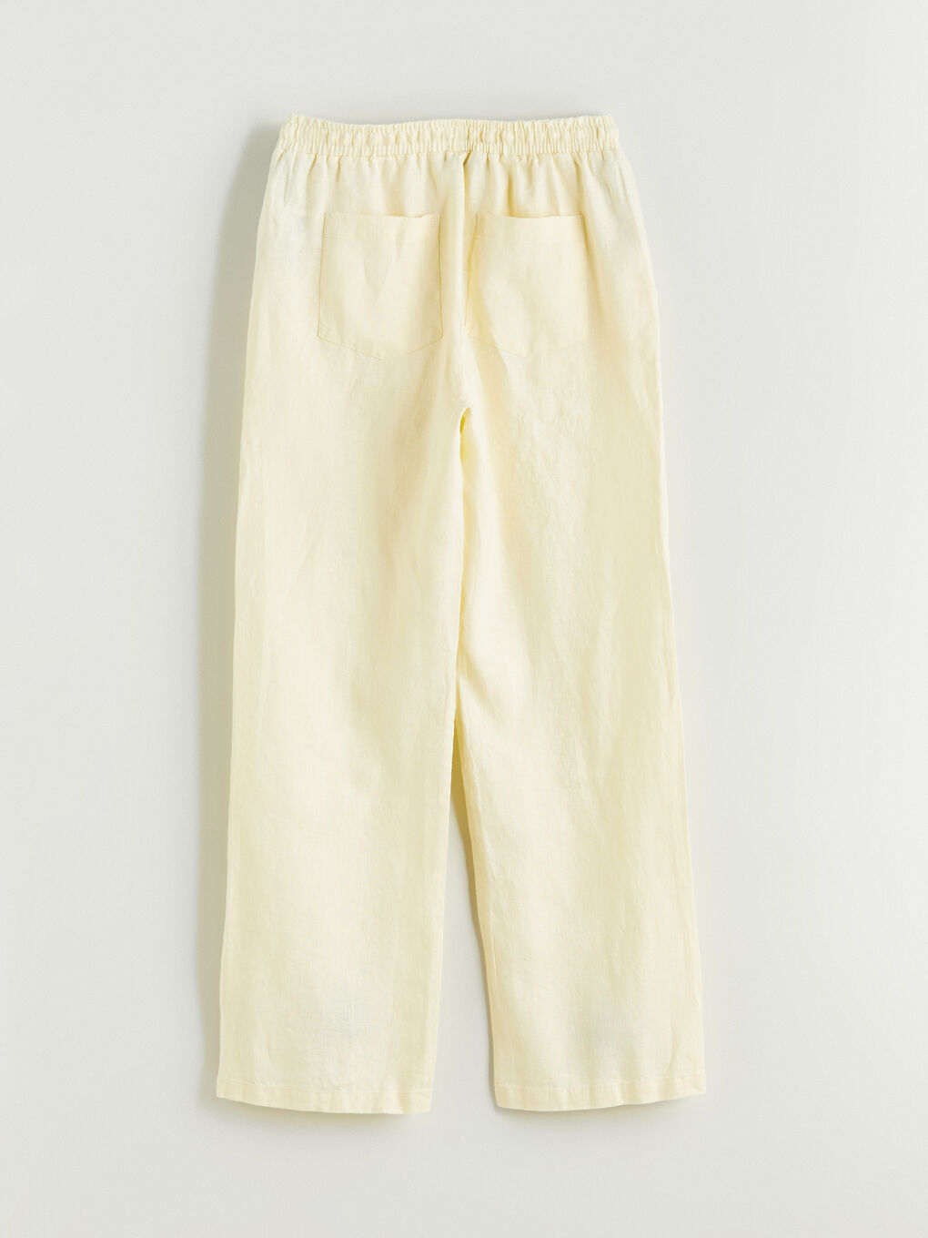 XSIDE 100% Linen Women's Elastic Waist Trousers -S5RY88Z8-CRK