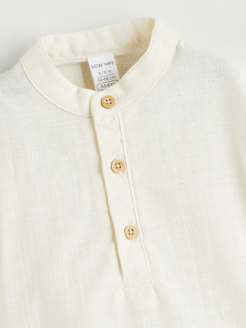 Bej Hakim Yaka Erkek Bebek Gömlek-2