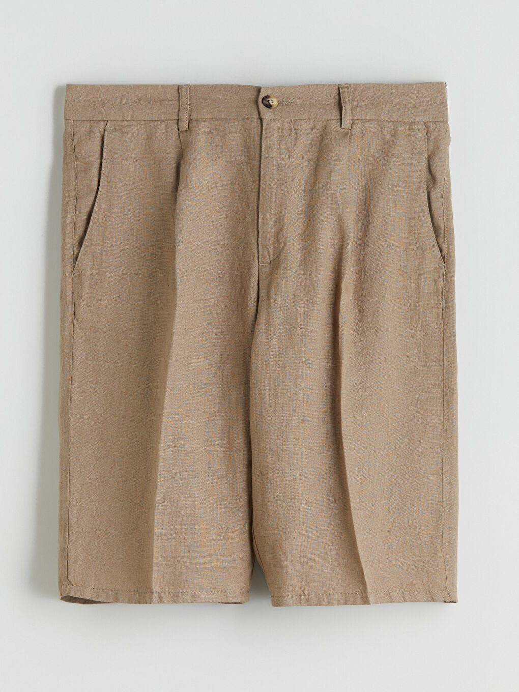 Kahverengi Rahat Kalıp Poplin Erkek Şort-4
