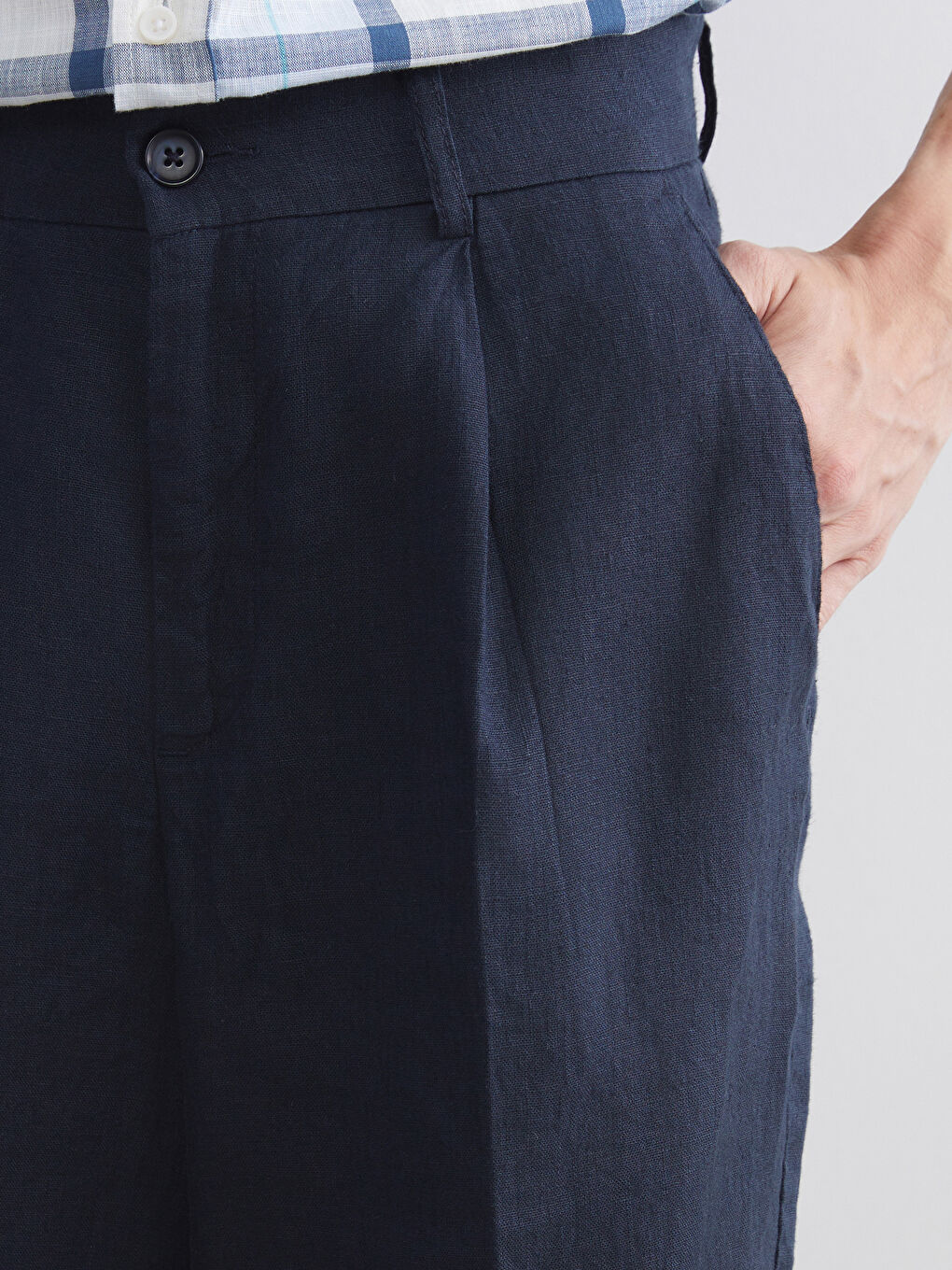 Lacivert Rahat Kalıp Poplin Erkek Şort-2