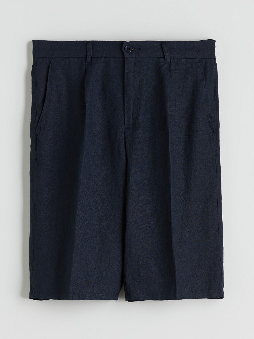 Lacivert Rahat Kalıp Poplin Erkek Şort-4