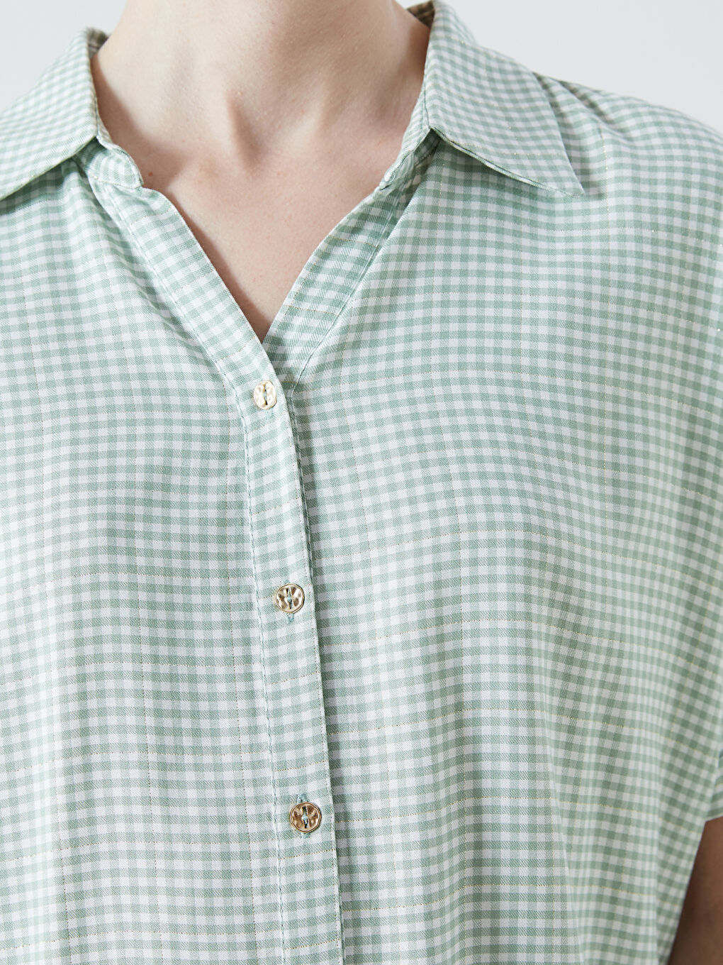 LCW Grace Plaid Women's Shirt -S5S017Z8-LMB