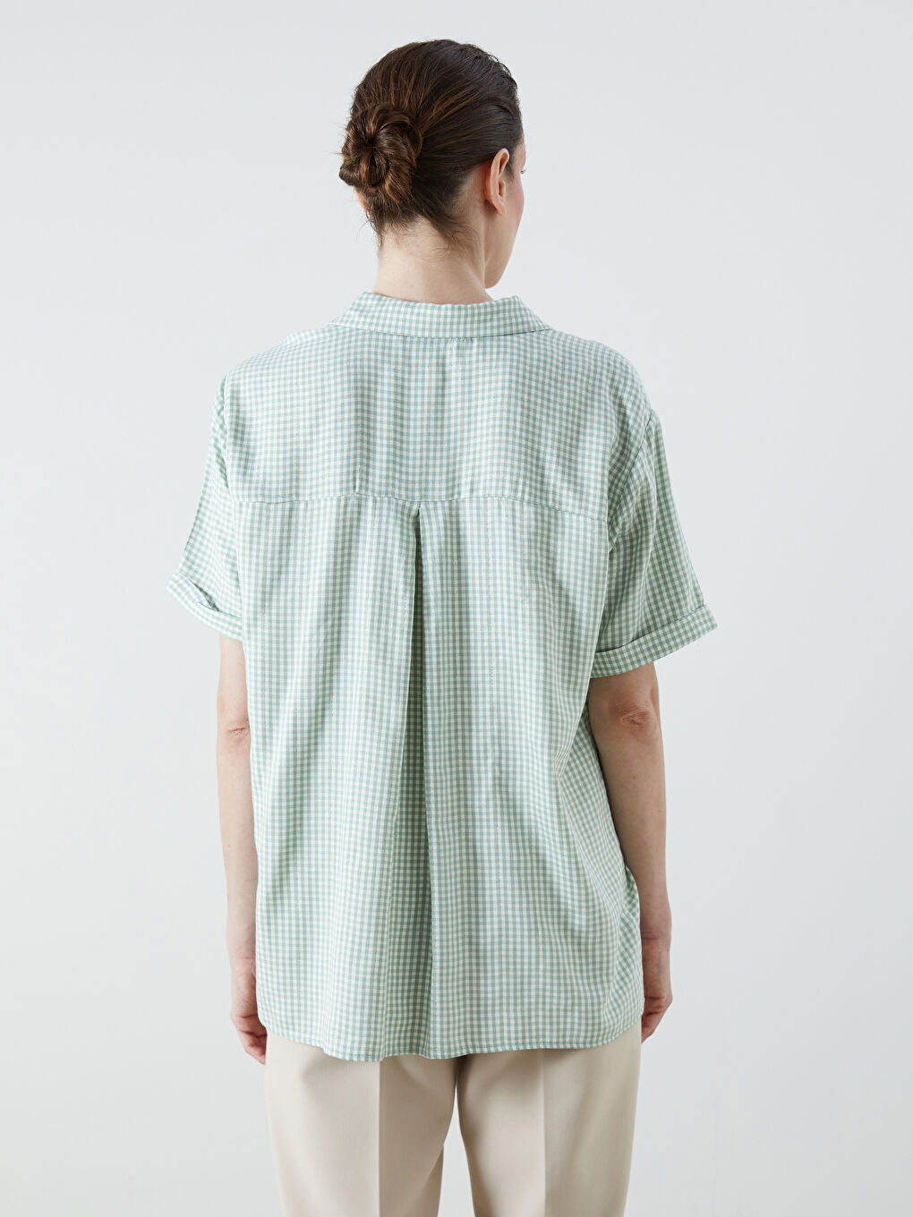 LCW Grace Plaid Women's Shirt -S5S017Z8-LMB