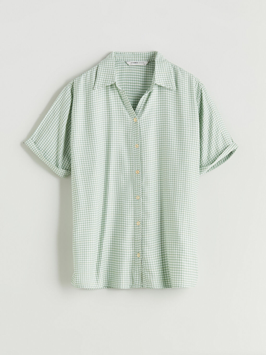 LCW Grace Plaid Women's Shirt -S5S017Z8-LMB