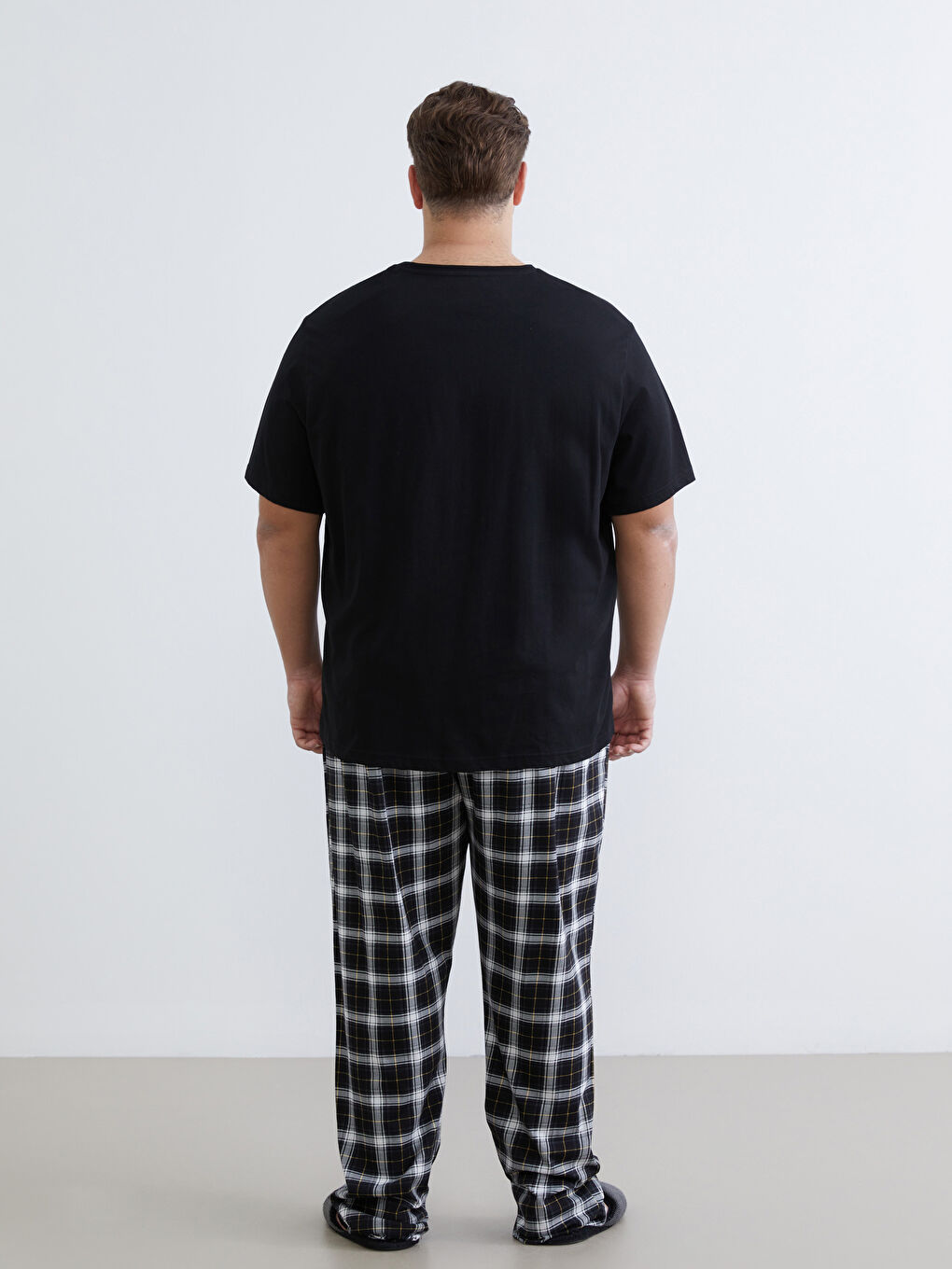 Siyah Standart Kalıp Erkek Pijama Takımı-6