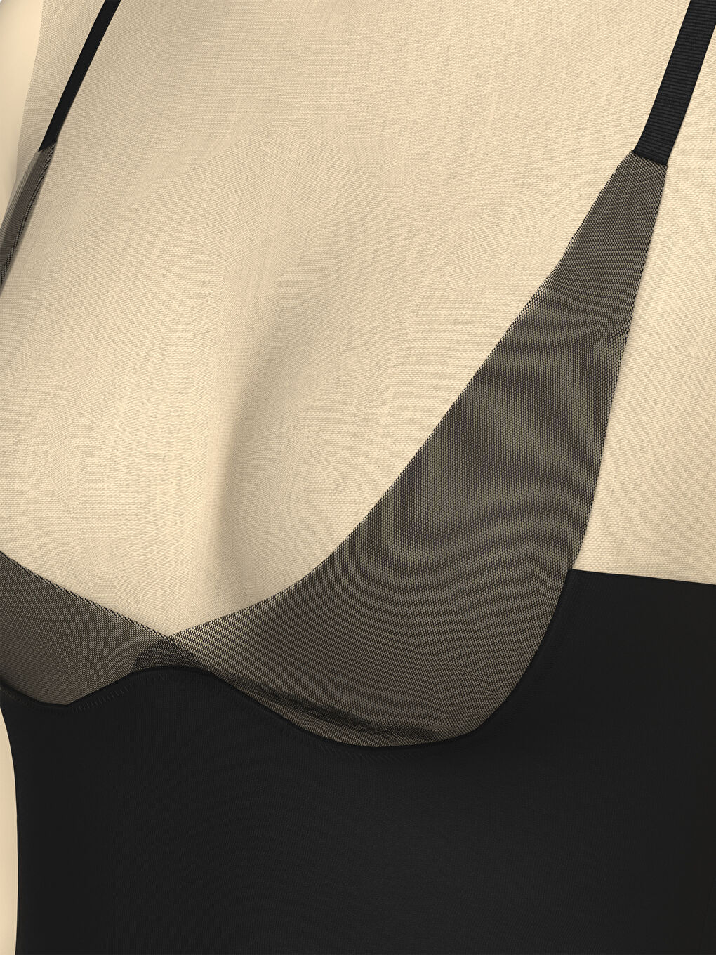 Siyah Düz Askılı Kadın Bodysuit Korse-7