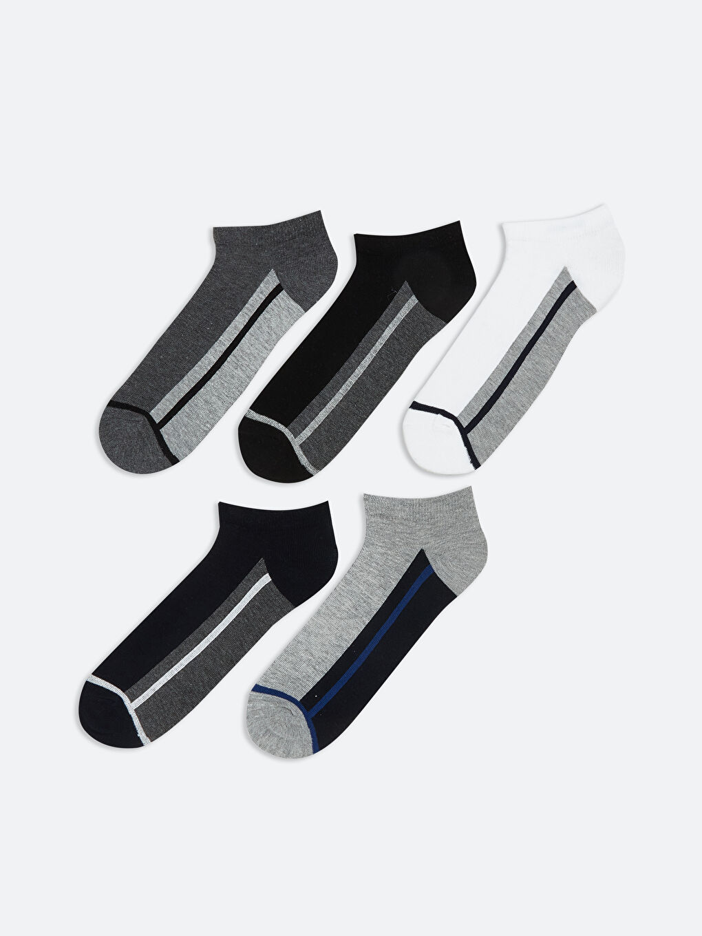 Karışık Çizgili Erkek Patik Çorap 5'li