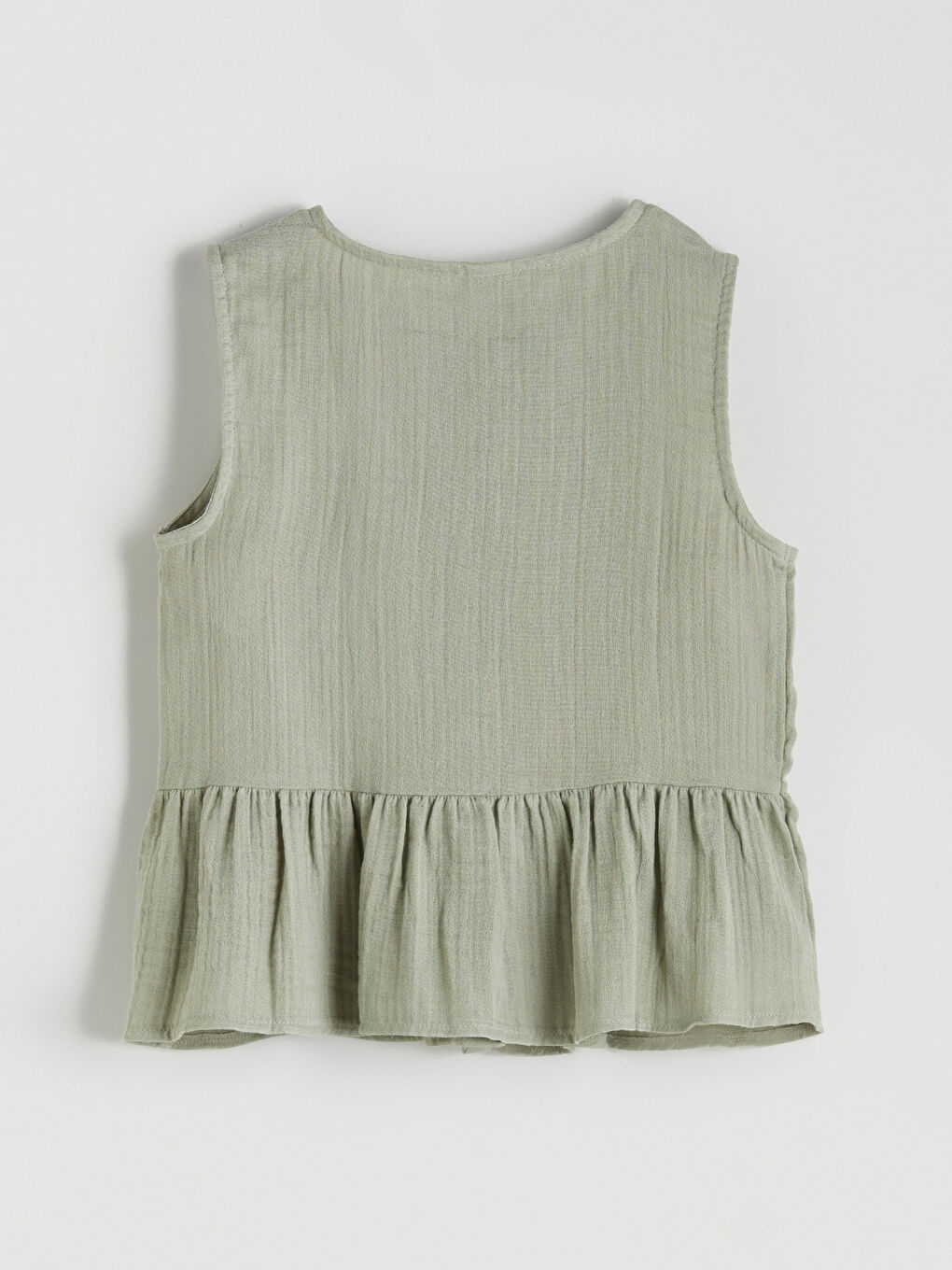 Haki Bisiklet Yaka Fiyonk Detaylı Kız Çocuk Bluz-2