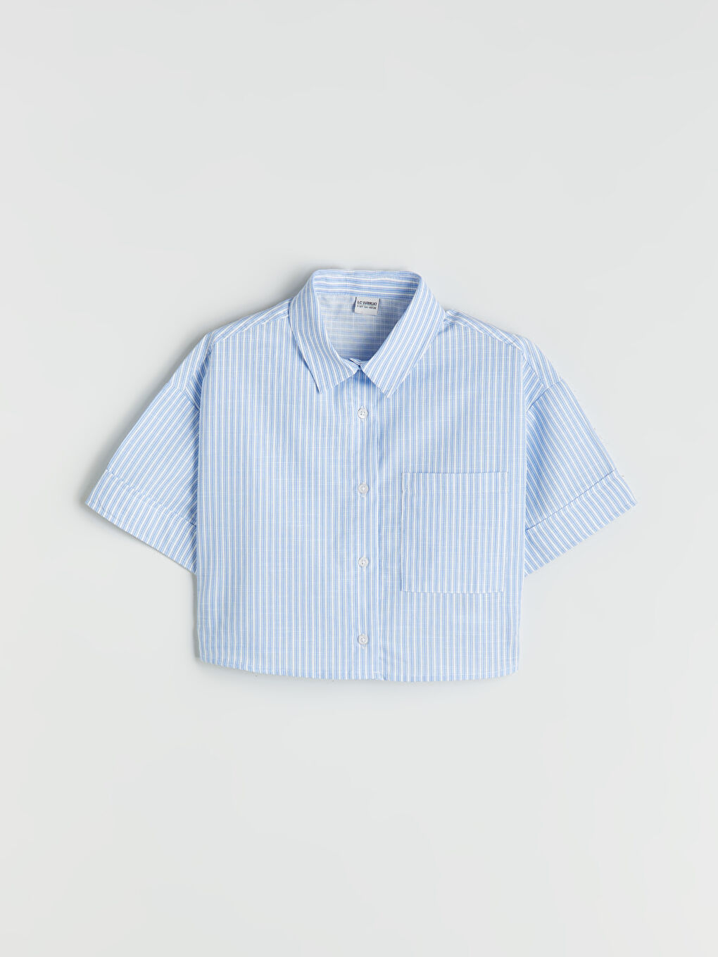 LCW Kids کراس خەتخەت قۆڵ كورت بۆ کچان -S5S041Z4-LEN
