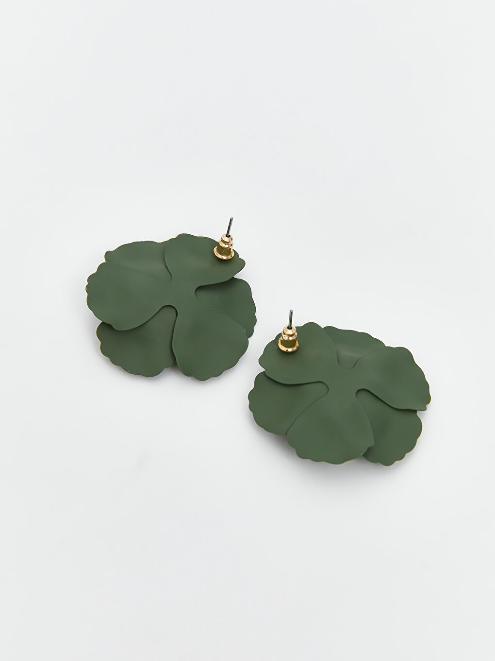 Yeşil Çiçek Desenli Kadın Küpe-1