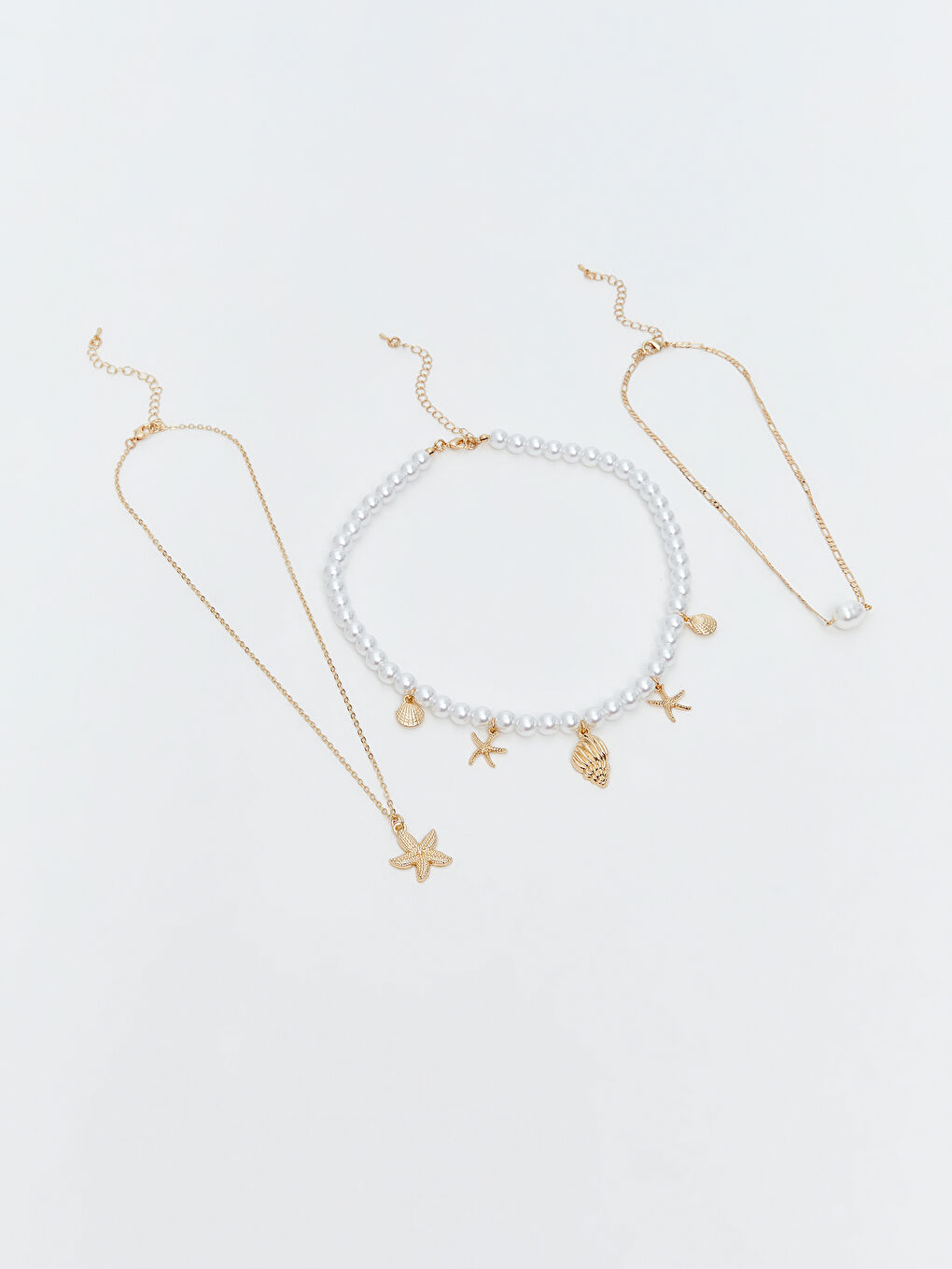 Sarı Taşlı Kadın Kolye Seti 3'lü