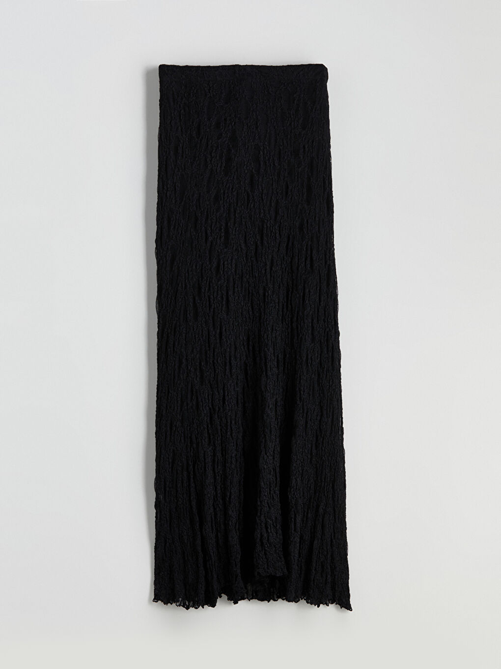 Siyah Beli Lastikli Dantelli Etek-4