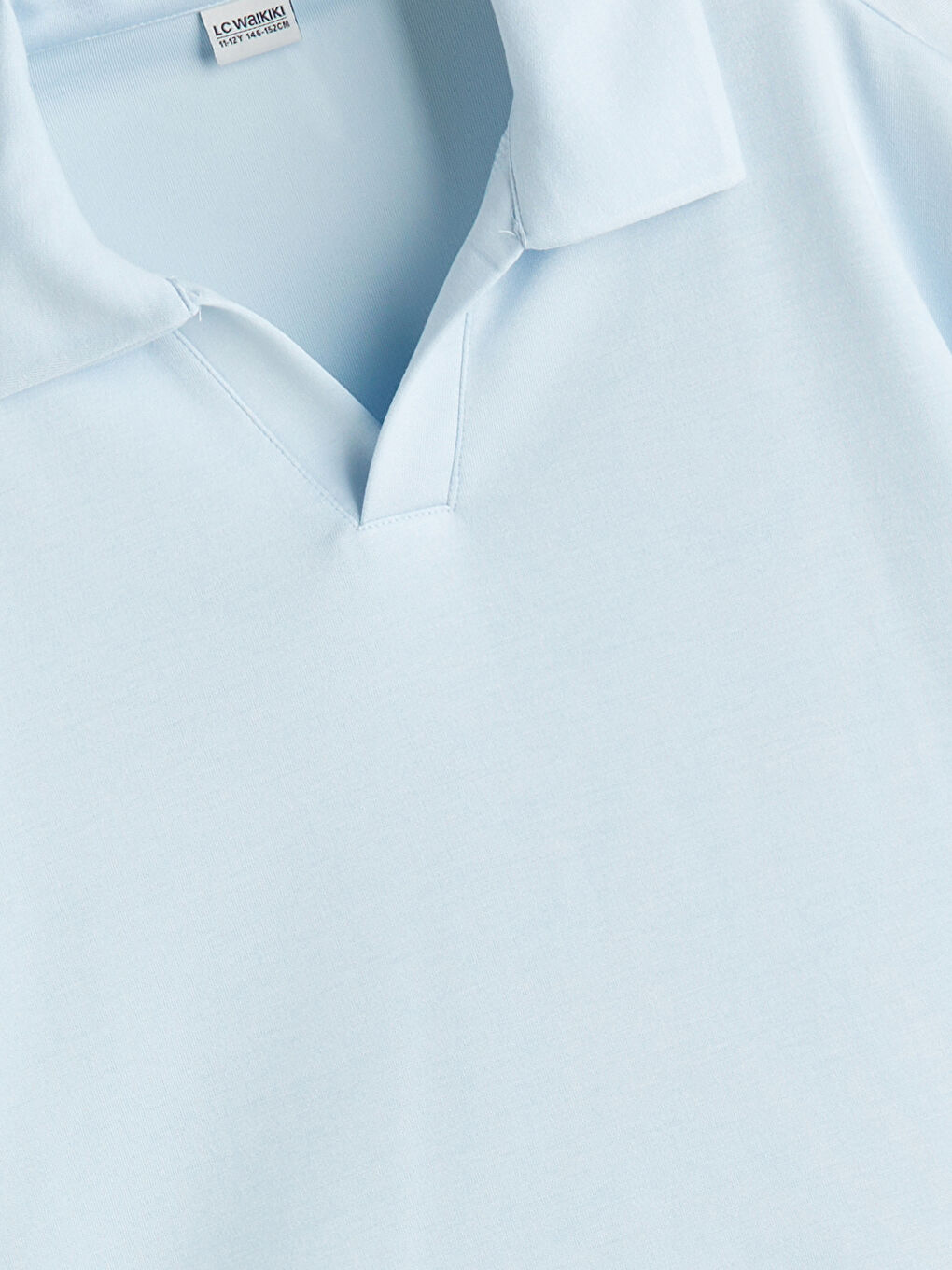 Mavi Polo Yaka Kız Çocuk Tişört-4