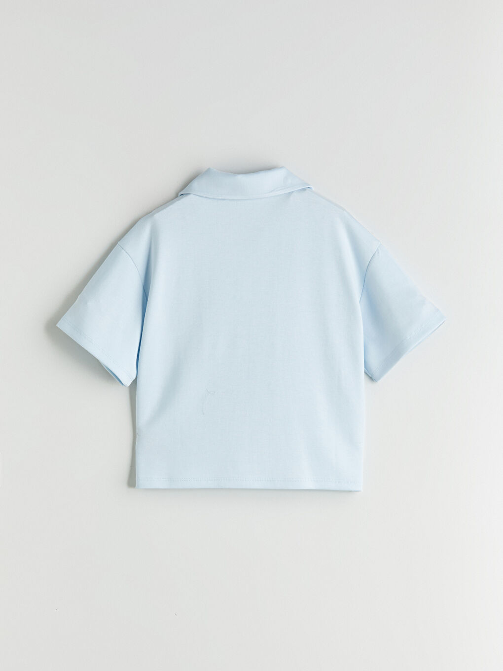 Mavi Polo Yaka Kız Çocuk Tişört-5