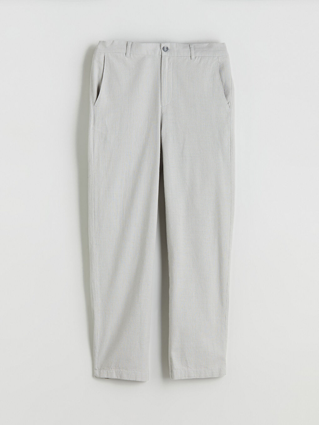 Bej Standart Kalıp Keten Görünümlü Erkek Pantolon-4