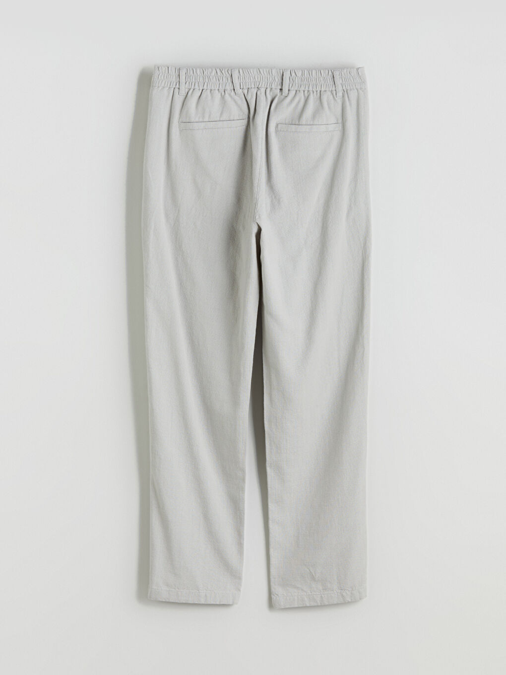 Bej Standart Kalıp Keten Görünümlü Erkek Pantolon-5