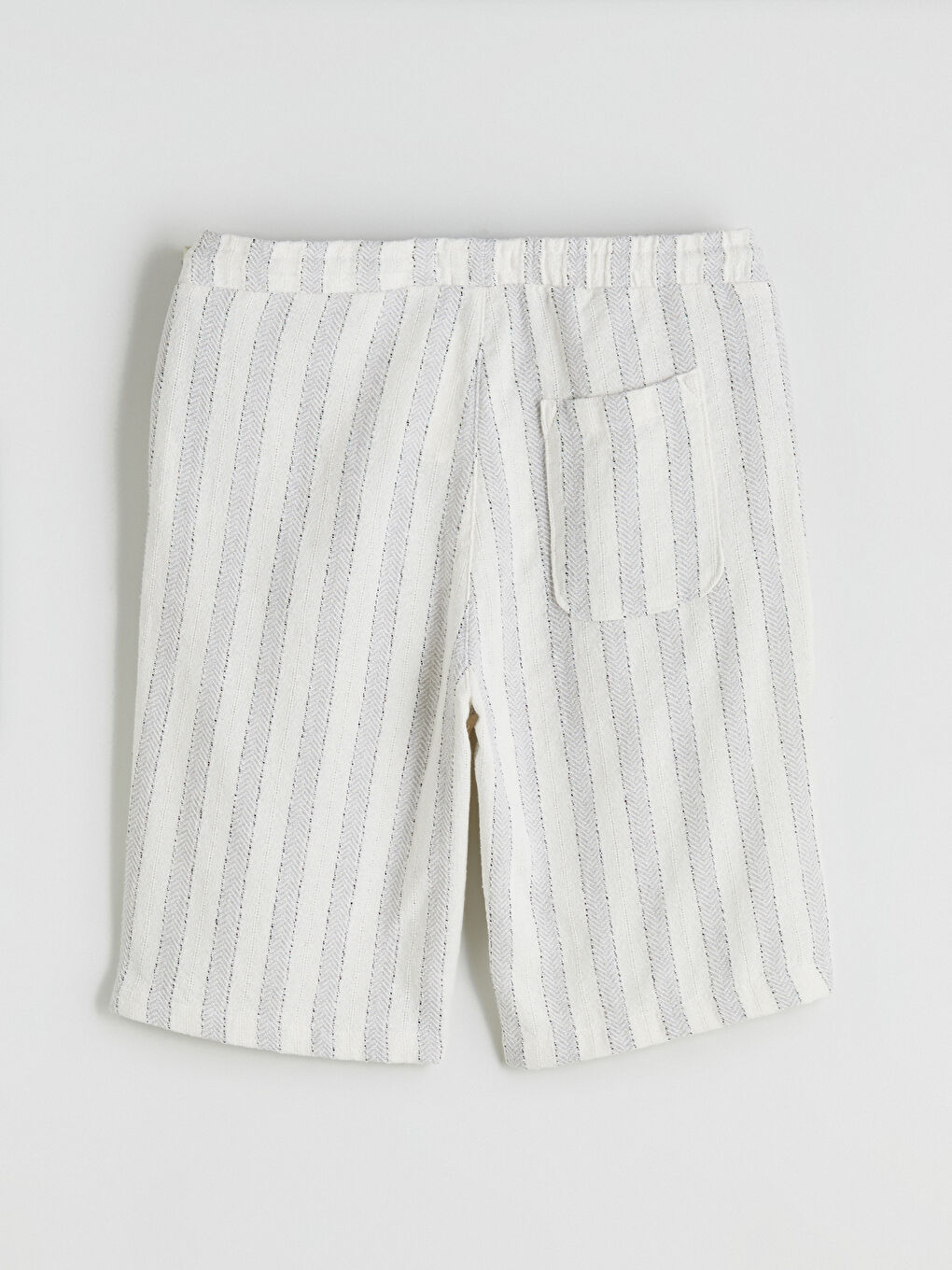 Ekru Standart Kalıp Armürlü Erkek Şort-5