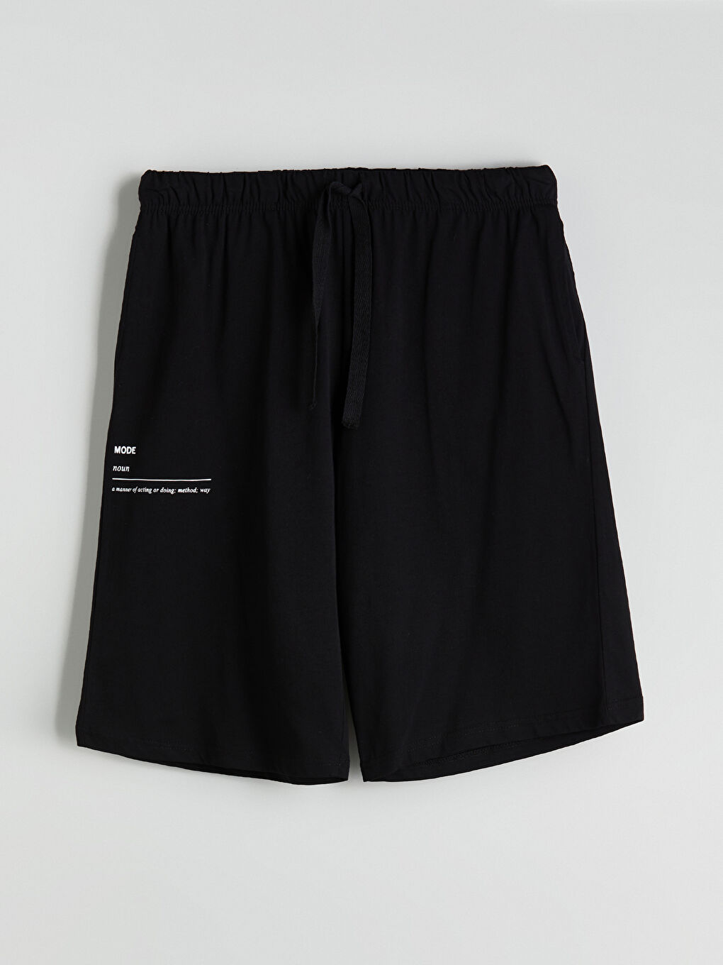 Siyah Standart Kalıp Erkek Şortlu Pijama Takımı-7