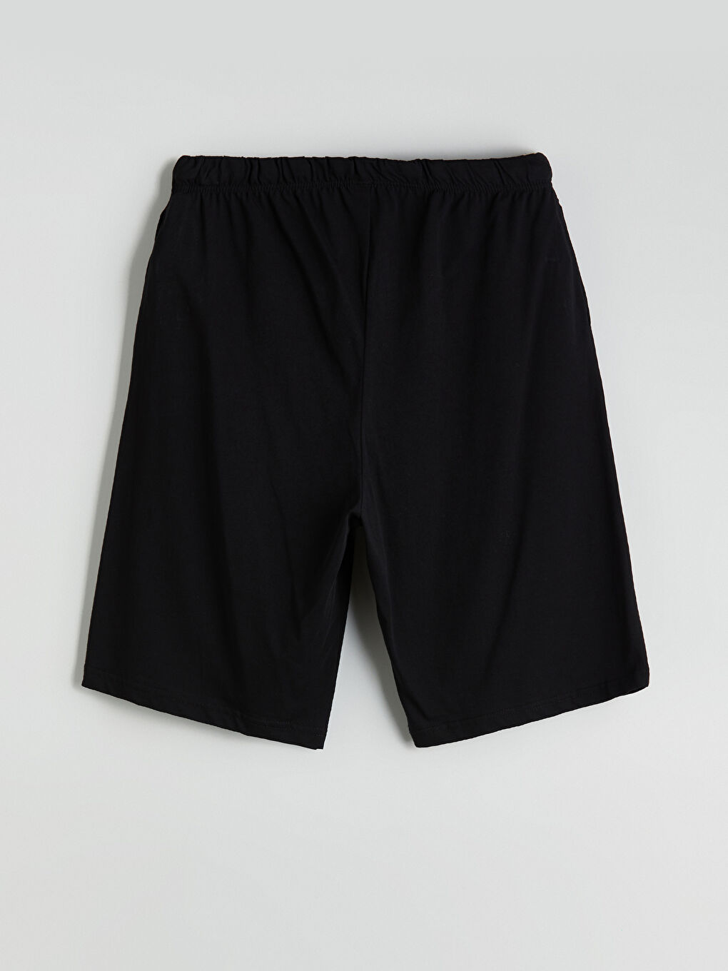 Siyah Standart Kalıp Erkek Şortlu Pijama Takımı-8