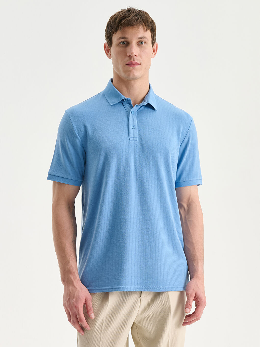 Mavi Polo Yaka Erkek Tişört