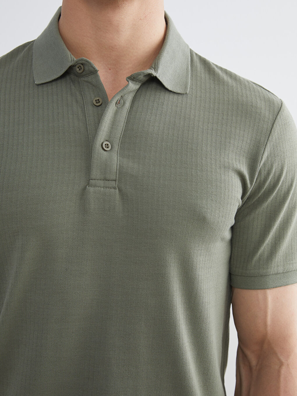 Haki Polo Yaka Erkek Tişört-2