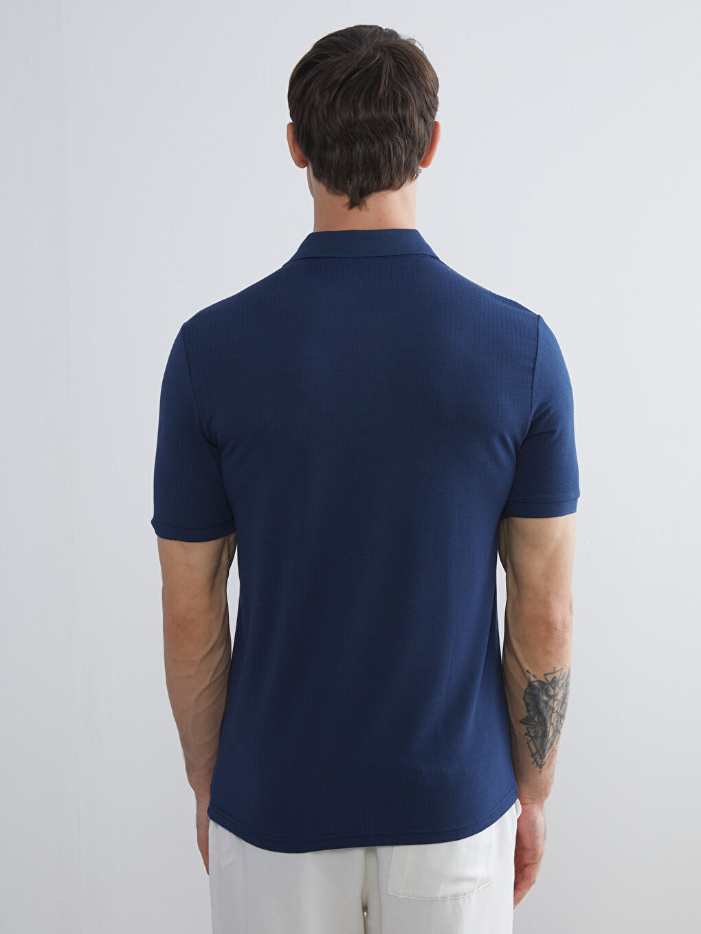 Lacivert Polo Yaka Erkek Tişört-3