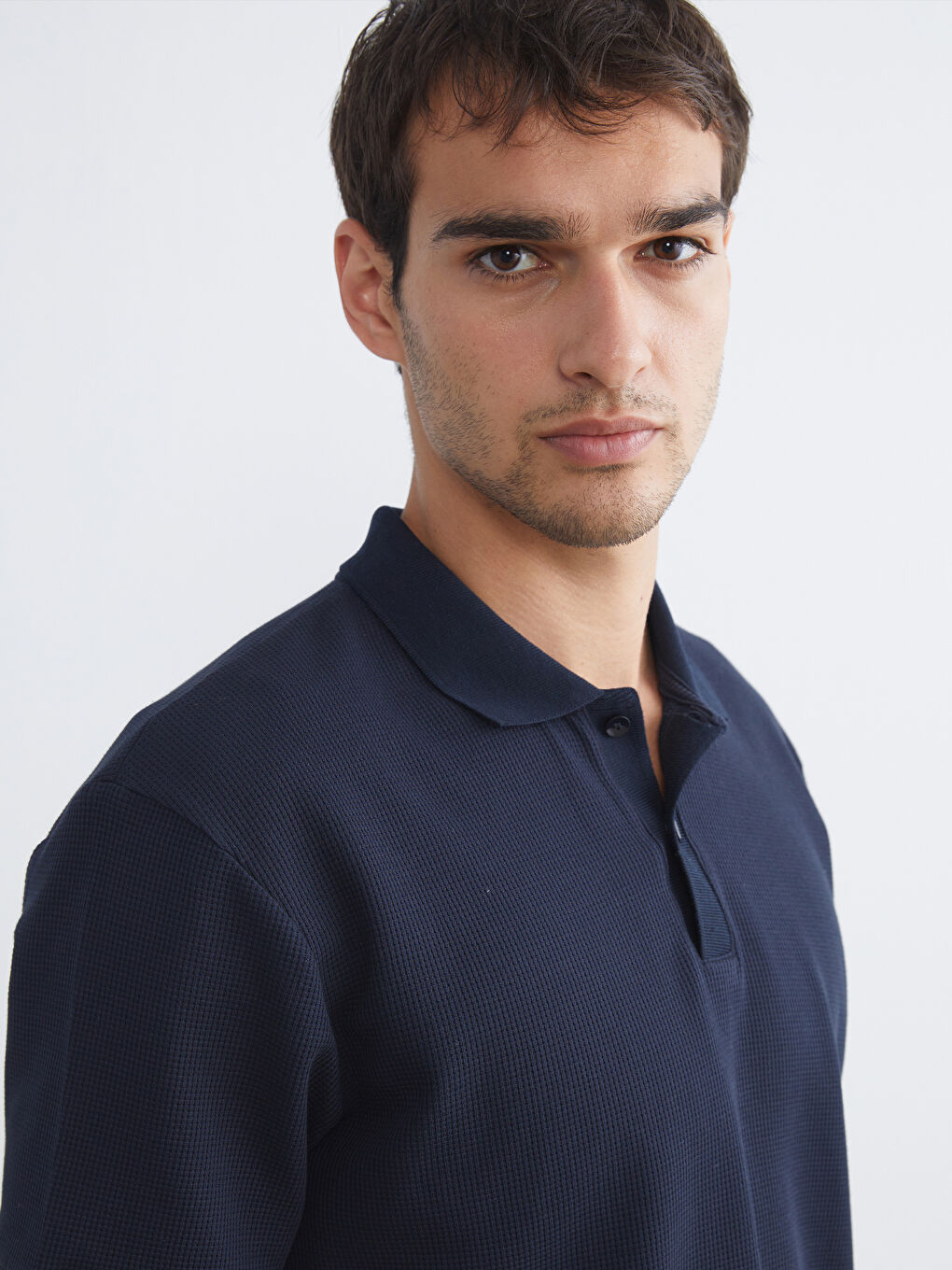 Lacivert Polo Yaka Erkek Tişört-2