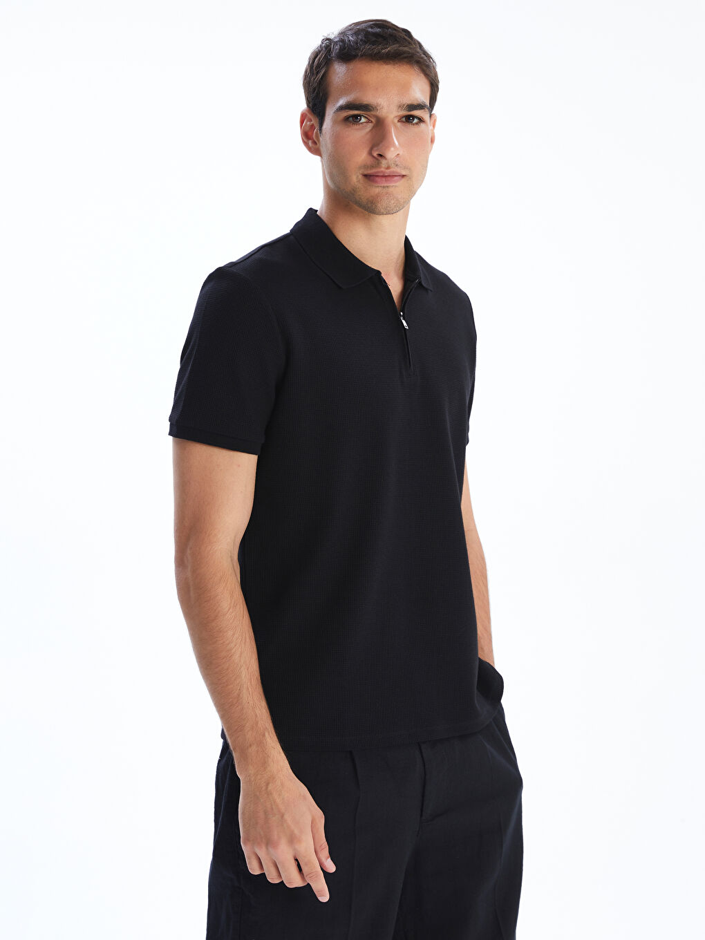 Siyah Polo Yaka Erkek Tişört