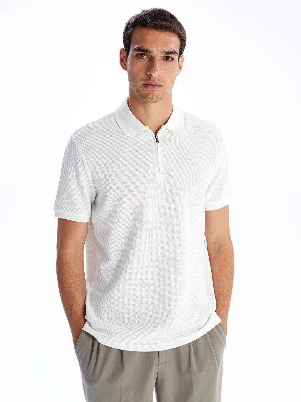 Ekru Polo Yaka Erkek Tişört