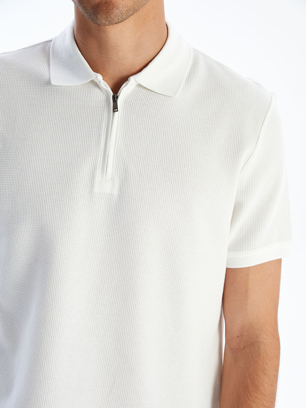 Ekru Polo Yaka Erkek Tişört-2