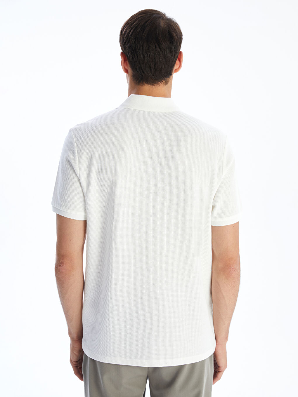 Ekru Polo Yaka Erkek Tişört-3