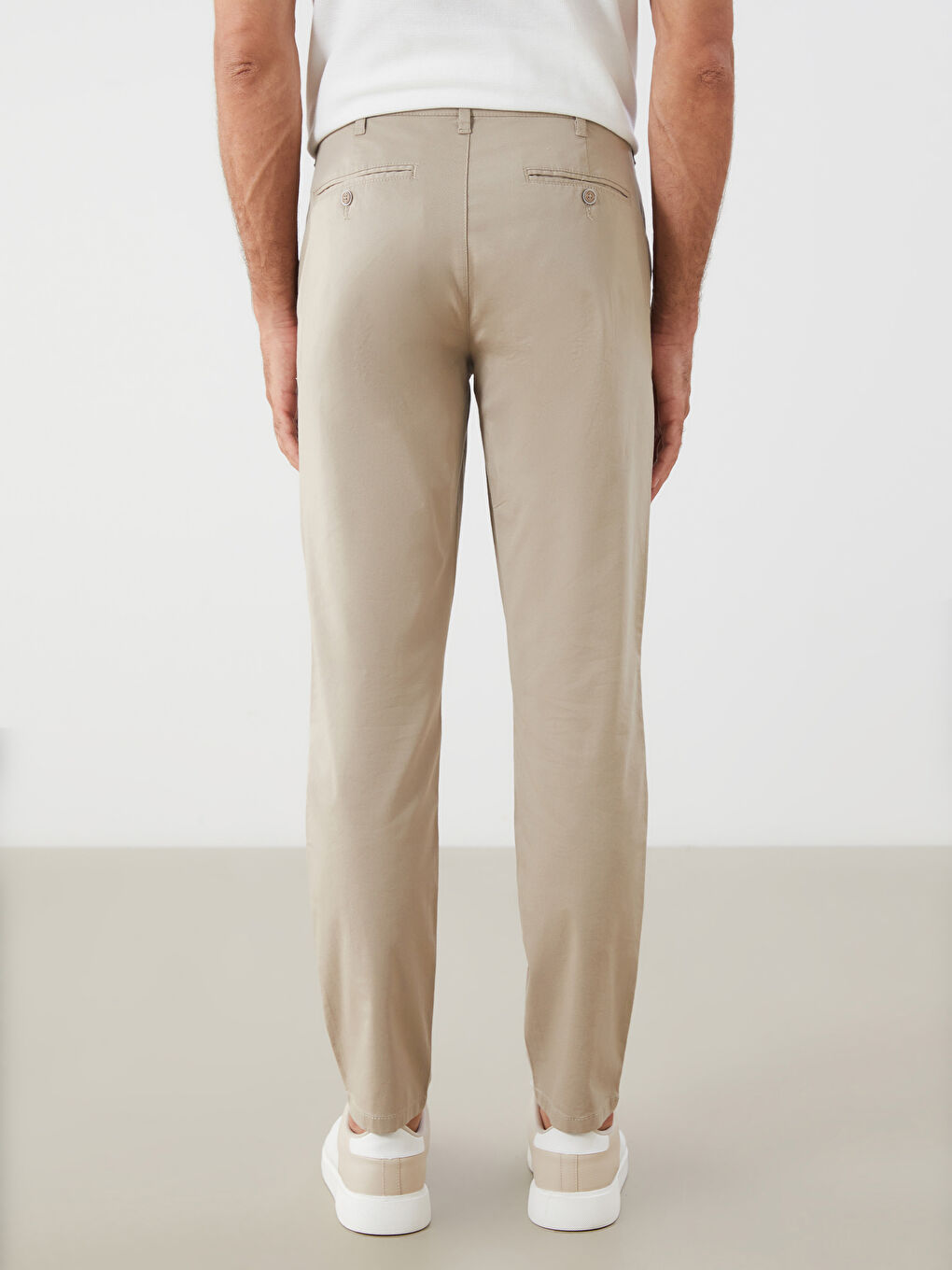 Bej Dar Kalıp Erkek Chino Pantolon-3