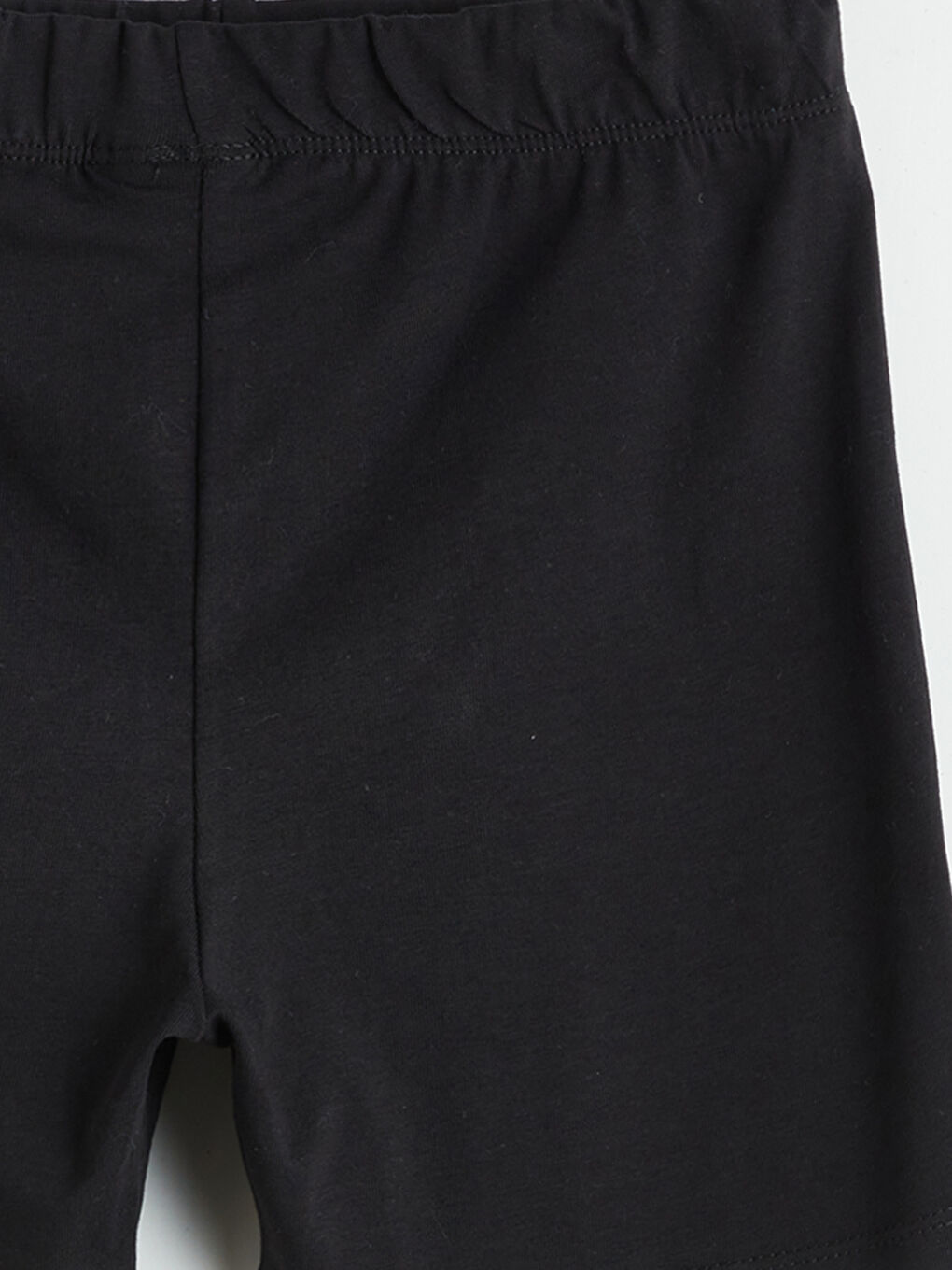 Siyah Beli Lastikli Kız Çocuk Kısa Tayt-2