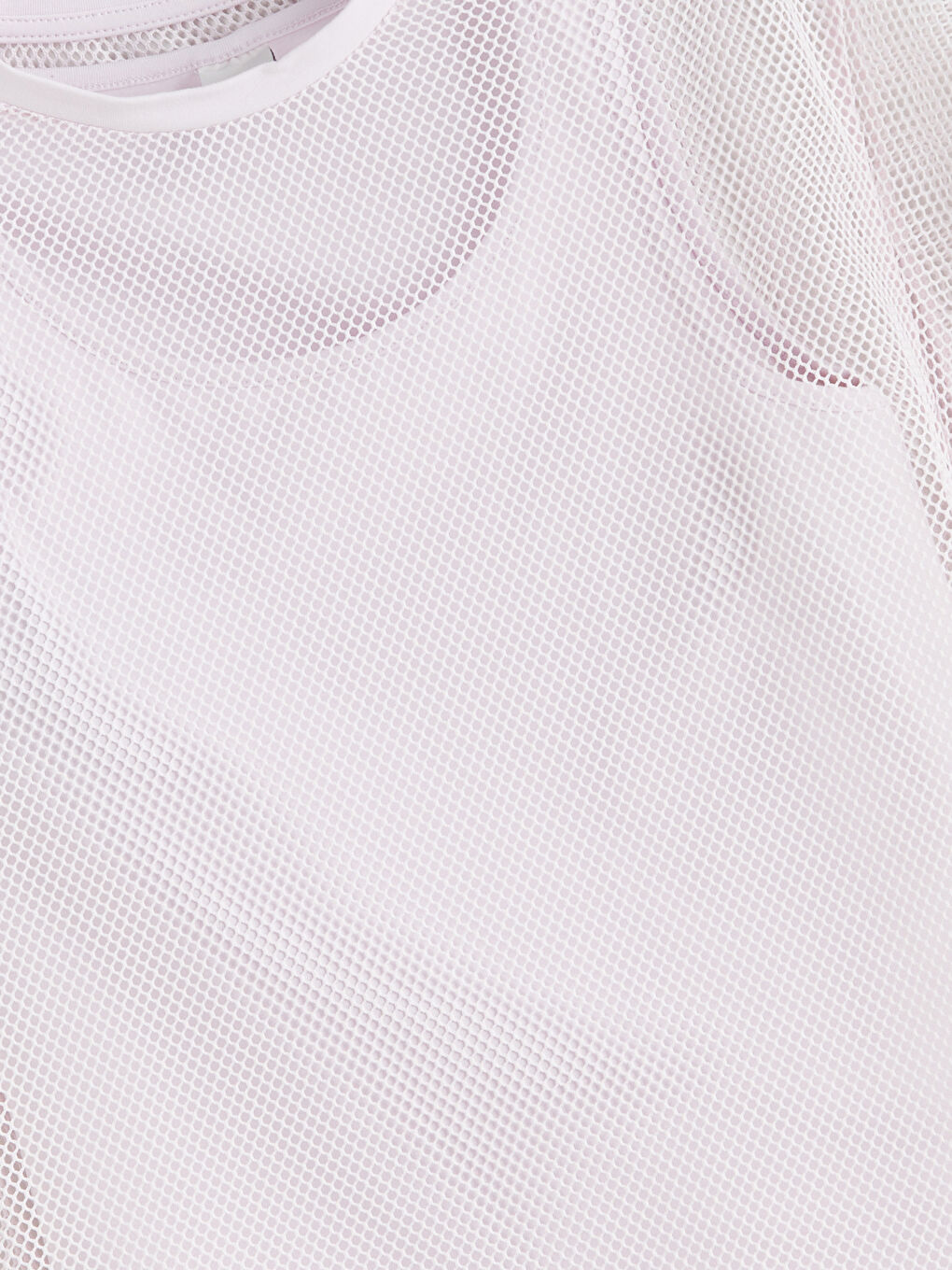 Pembe Bisiklet Yaka Kız Çocuk File Tişört ve Atlet-3