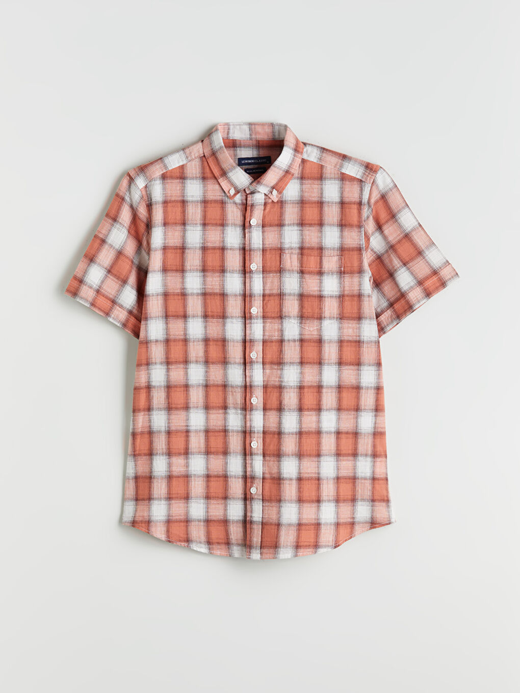 LCWAIKIKI Classic Regular Fit Short Sleeve Plaid Poplin Men's Shirt -S5S230Z8-LND