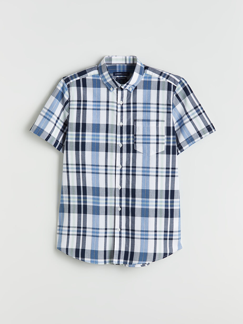 İndigo Regular Fit Kısa Kollu Ekose Poplin Erkek Gömlek-4