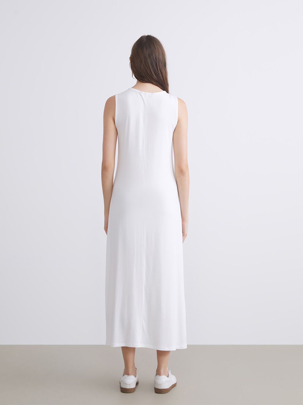 Ekru Bisiklet Yaka Elbise Astarı-3